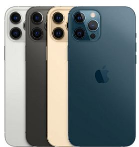 iPhone 12 Pro Max 228g, 7.4mm thickness iOS 14.1, up to iOS 14.4.2 128GB/256GB/512GB storage, no card slot Apple A14 Bionic (5 nm) 